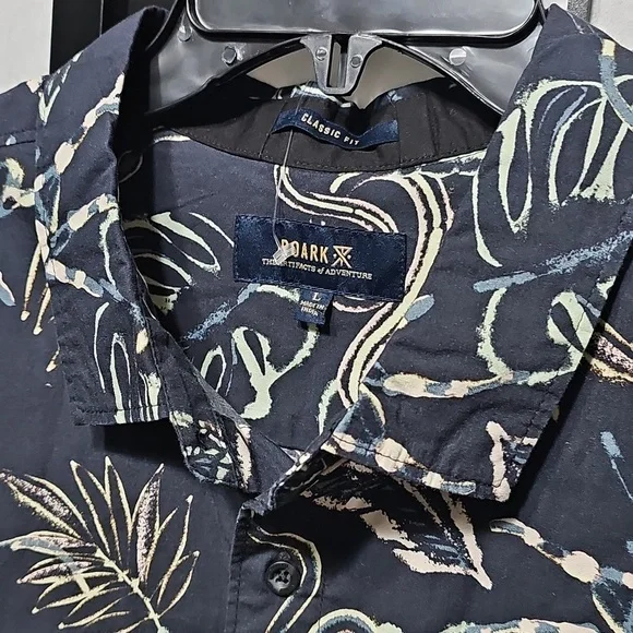 Roark Tropakill Navy Floral Short Sleeve‎ Shirt Large New - Picture 2 of 7